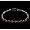Image 1 : 10.15ctw Multi Color Sapphire Bracelet - 14KT White Gold