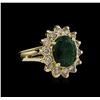 Image 1 : 14KT Yellow Gold 2.59ct Emerald and Diamond Ring