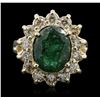 Image 4 : 14KT Yellow Gold 2.59ct Emerald and Diamond Ring