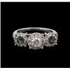 Image 1 : 1.02ctw Diamond and Sapphire Ring - 14KT White Gold