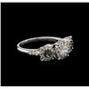 Image 2 : 1.02ctw Diamond and Sapphire Ring - 14KT White Gold