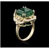 Image 3 : 14KT Yellow Gold 9.30ct Emerald and Diamond Ring