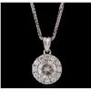 Image 1 : 14KT White Gold 0.92ctw Diamond Pendant With Chain
