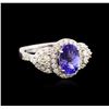 Image 1 : 14KT White Gold 1.90ct Tanzanite and Diamond Ring