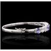 Image 2 : 14KT White Gold 3.85ctw Tanzanite and Diamond Bracelet