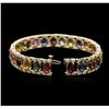 Image 2 : 14KT Yellow Gold 23.25ctw Sapphire and Diamond Bracelet