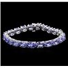 Image 1 : 14KT White Gold 26.35ctw Tanzanite Bracelet