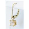Image 2 : GIA Certified 1.17ctw Diamond Earrings - 14K Yellow Gold