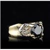 Image 3 : 14KT Yellow Gold 1.70ct Black & White Diamond Ring