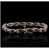 Image 2 : 14KT White Gold 8.32ctw Ruby and Diamond Bracelet