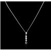 Image 2 : 14KT White Gold 1.74ctw Diamond Pendant With Chain