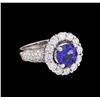 Image 1 : 14KT White Gold 2.23ct Tanzanite and Diamond Ring
