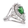 Image 1 : 14KT White Gold 2.08ct Tsavorite and Diamond Ring