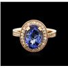 Image 2 : 14KT Rose Gold 3.37ct Tanzanite and Diamond Ring