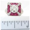 Image 7 : 1.75ctw Diamond and Ruby Ring - 18KT White Gold
