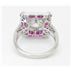 Image 8 : 1.75ctw Diamond and Ruby Ring - 18KT White Gold