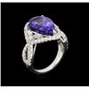 Image 5 : 14KT White Gold 7.14ct Tanzanite and Diamond Ring