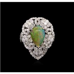 4.50ct Opal and Diamond Ring - 18KT White Gold