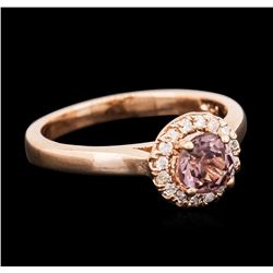 14KT Rose Gold 0.82ct Tourmaline and Diamond Ring