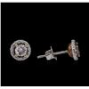 Image 2 : 0.99ctw Light Pink Diamond Earrings - 14KT Two-Tone Gold