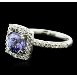 14KT White Gold 2.43ct Tanzanite and Diamond Ring