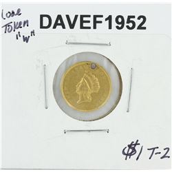 $1 T-2 Love Token W Liberty Head Gold Coin