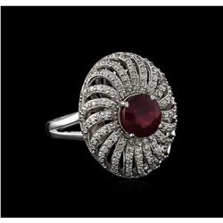 14KT White Gold 2.73ct Ruby and Diamond Ring