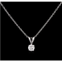 0.22ct Diamond Pendant With Chain - 14KT White Gold