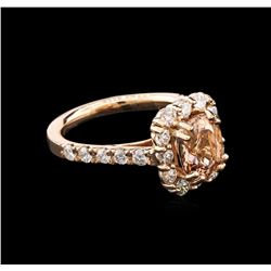 1.98ct Morganite and Diamond Ring - 14KT Rose Gold