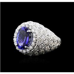 14KT White Gold 3.04ct Tanzanite and Diamond Ring