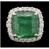Image 2 : 14KT White Gold 7.77ct Emerald and Diamond Ring