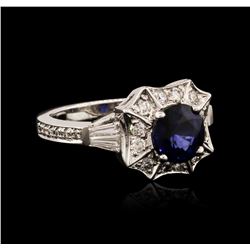 14KT White Gold 1.84ct Sapphire and Diamond Ring