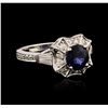 Image 1 : 14KT White Gold 1.84ct Sapphire and Diamond Ring