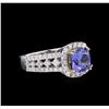 Image 1 : 14KT Two-Tone Gold 2.16ct Tanzanite and Diamond Ring