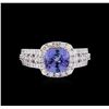Image 3 : 14KT Two-Tone Gold 2.16ct Tanzanite and Diamond Ring