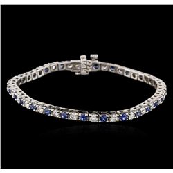 14KT White Gold 1.28ctw Tanzanite and Diamond Bracelet