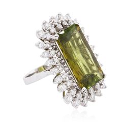 14KT White Gold 13.90ct Tourmaline and Diamond Ring