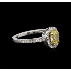 1.03ctw Yellow Diamond Ring - 14KT White Gold