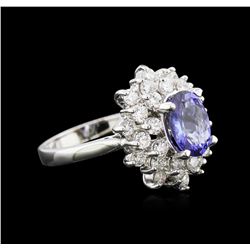 1.70ct Tanzanite and Diamond Ring - 14KT White Gold