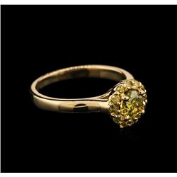 0.88ctw Yellow Diamond Ring - 14KT Yellow Gold