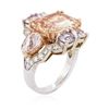 Image 3 : 18KT Two-Tone Gold GIA Certified 15.13ct Multi-Color Sapphire and Diamond Ring