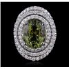 Image 2 : 14KT White Gold GIA Certified 11.61ct Alexandrite and Diamond Ring