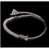 Image 2 : 2.27ct Tanzanite and Diamond Bangle Bracelet - 14KT White Gold