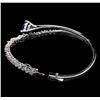 Image 3 : 2.27ct Tanzanite and Diamond Bangle Bracelet - 14KT White Gold