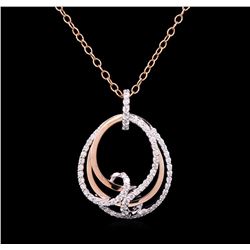 0.82ctw Diamond Pendant With Chain - 14KT Two-Tone Gold