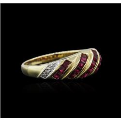 14KT Yellow Gold 0.50ctw Ruby and Diamond Ring