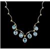 Image 2 : 34.97ctw Blue Zircon, Sapphire and Diamond Necklace - 14KT White Gold