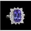 Image 1 : 14KT White Gold 2.55ct Tanzanite and Diamond Ring