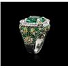 Image 5 : Two-Tone GIA Certified 10.34ctw Emerald and Diamond Ring