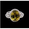 Image 2 : GIA Cert 10.91ct Alexandrite and Diamond Ring - 18KT White Gold